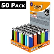 Bic Maxi Lighter Assorted Colours 50 Pack