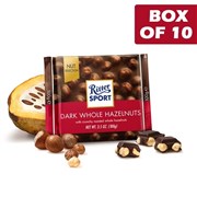 Ritter Sport Chocolate Block  Dark Whole Hazelnuts 100g  10 Pack
