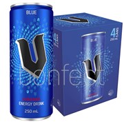 V Blue Energy Drink Can 4PK 250ml  24 Pack