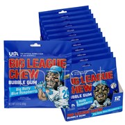 Big League Chew Blue Raspberry Bubblegum Chewing Gum Pouch 60g  12 Pack
