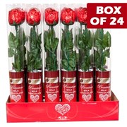 Famous Makers Milk Chocolate Rose Cylinder 18g  24 Pack