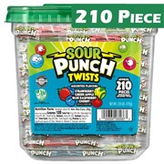 Sour Punch Candy Twist Straws Tub 210 Pieces