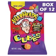 Warheads Sour Candy Cubes Bag 150g  12 Pack