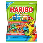 Haribo Rainbow Worms Bag 142g  12 Pack