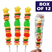 SpongeBob Krabby Patty Gummy Candy Kabob 42g  12 Pack