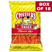 Chesters Flamin Hot Cheese Flavoured Snacks Bag 170g  18 Pack