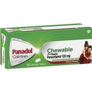 Panadol Children Paracetamol 12 Chewable Tablets
