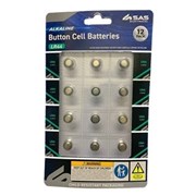 SAS Button Cell Batteries LR44 12 Pack