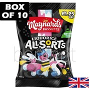 Maynards Liquorice Allsorts Bag 165g  10 Pack