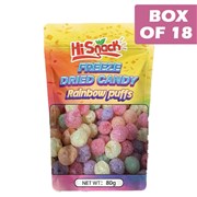 Hisnack Freeze Dried Candy Rainbow Puff 80g  18 Pack