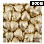 Foil Wrapped Gold Chocolate Heart Bag 500g