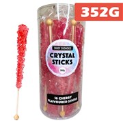 Crystal Candy Sticks Cherry 16 Pack