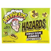 Warheads Hazards Super Sour Gummies Lemon  Orange Movie Theater Box 99g  12 Pack
