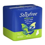 Stayfree Ultra Thin Regular Pads With Wings 14 Pack