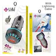 UI 45W Car Charger With Lightning Cable