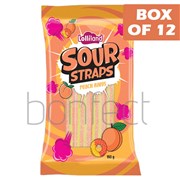 Sour Straps Peach Rings 160g  12 Pack