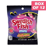 Swedish Fish Mini Glow Ups Soft Chewy Candy Bag 87g  12 Pack