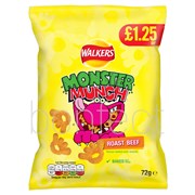 Walkers Monster Munch Rosted Beef Grab Bag 72g18 Pack