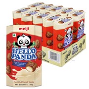 Meiji Hello Panda Cocoa Biscuits with Milk Flavoured Filling 50g  10 Pack
