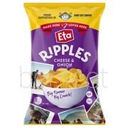 Eta Ripple Cut Cheese Onion Potato Chips 150g  12 Pack