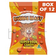 Bubble Blast Super Sour Fruit Mix Bag 70g  12 Pack
