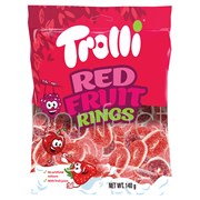 Trolli Red Fruit Rings Bag 140g  8 Pack