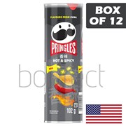Pringles Hot  Spicy Potato Chips 102g  12 Pack