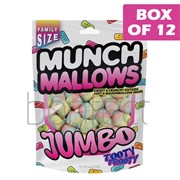 Munch Mallows Sweet  Crunchy Jumbo Tutti Frooty Family Size 200g  12 Pack