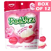Amos Peelerz Lips Strawberry  Vanilla Valentine 170g  12 Pack