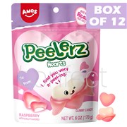 Amos Peelerz Hearts Raspberry Valentine 170g  12 Pack
