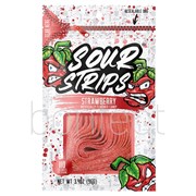 Sour Strips Candy Bag 96g  12 Pack  Strawberry