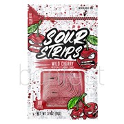 Sour Strips Candy Bag 96g  12 Pack  Wild Cherry