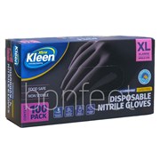 Xtra Kleen Powder Free Disposable Vinyl Gloves Black Xtra Large 100Pieces