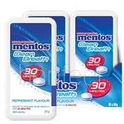 Mentos Clean Breath Peppermint Flavour 21g  12 Pack